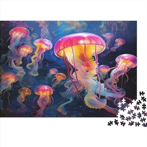 Jellyfish Hölzernes Jigsaw Puzzles Für Erwachsene 1000 Teile Cute Herausforderung Spielzeug Heimdekoration Puzzle 1000pcs (75x50cm) von LENTLY