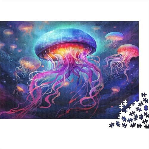 Jellyfish Hölzernes Jigsaw Puzzles Für Erwachsene 1000 Teile Cute Puzzle Lernspiele Tolles Geschenk Heimdekoration Puzzle 1000pcs (75x50cm) von LENTLY