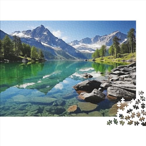 Lake Hölzernes Jigsaw Puzzles Für Erwachsene 1000 Teile Deforestation Herausforderung Spielzeug Geschenke Heimdekoration Puzzle 1000pcs (75x50cm) von LENTLY