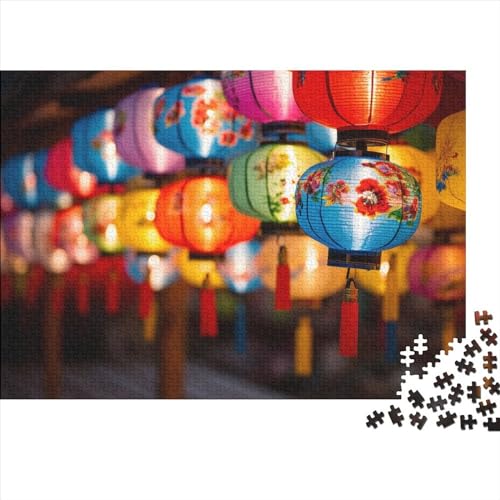 Lanterns Erwachsene Puzzle Für Erwachsene 300 Teile Colourful Geschicklichkeitsspiel Für Die Ganze Familie Impossible Puzzle Holzspielzeug Moderne Wohnkultur 300pcs (40x28cm) von LENTLY