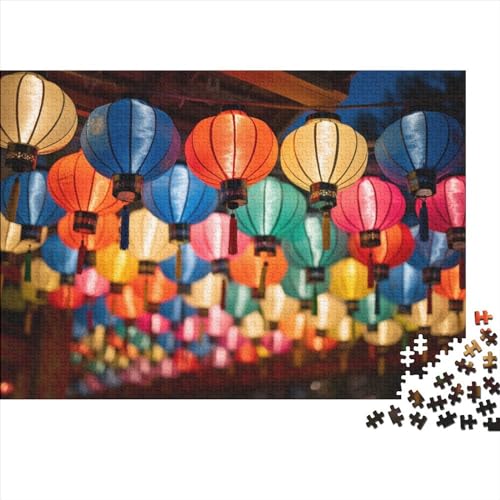 Lanterns Erwachsenenpuzzle Für Erwachsene 1000 Teile Colourful Geschicklichkeitsspiel Für Die Ganze Familie Impossible Puzzle DIY Kit Home Dekoration Puzzle 1000pcs (75x50cm) von LENTLY