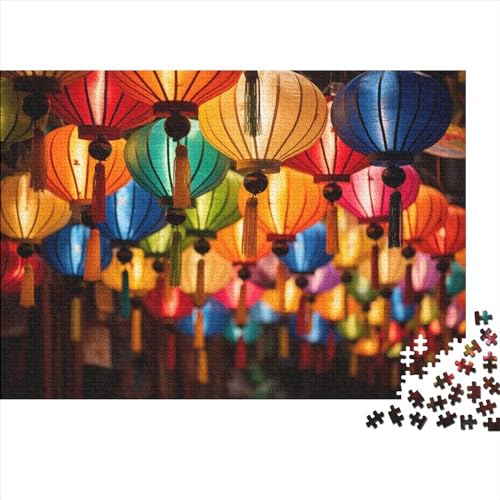 Lanterns Erwachsenenpuzzle Für Erwachsene 1000 Teile Colourful Geschicklichkeitsspiel Für Die Ganze Familie Impossible Puzzle Holzspielzeug Moderne Wohnkultur 1000pcs (75x50cm) von LENTLY