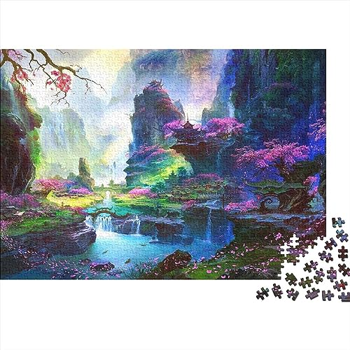 Märchenhafte Welt Personalisiertes Foto Erwachsene EduKatzeional Fun Family Customized Jigsaw Puzzles Geschenk Spielzeug Home Decoration Game Challenge 1000pcs (75x50cm) von LENTLY