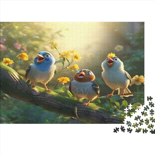 Mockingbirds Hölzernes Jigsaw Puzzles Für Erwachsene 1000 Teile Branch Puzzle Lernspiele Tolles Geschenk Heimdekoration Puzzle 1000pcs (75x50cm) von LENTLY