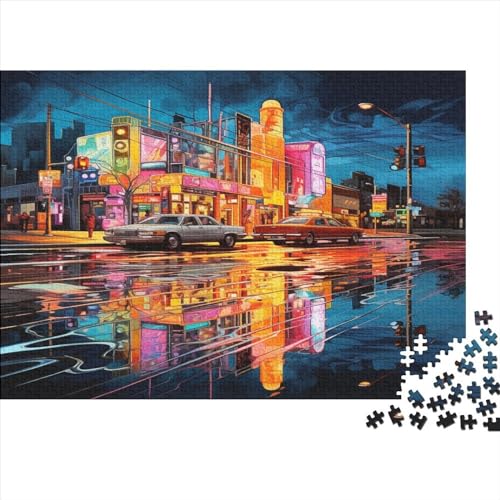 Modern Streets Hölzernes Jigsaw Puzzles Für Erwachsene 1000 Teile Colourful Puzzle Lernspiele Geschenke Heimdekoration Puzzle 1000pcs (75x50cm) von LENTLY