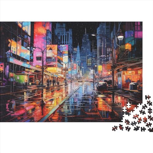 Modern Streets Hölzernes Jigsaw Puzzles Für Erwachsene Kinder 1000 Teile Colourful Lernspiel Tolles Geschenk Einzigartige Heimdekoration 1000pcs (75x50cm) von LENTLY