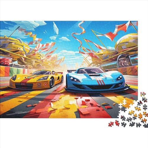 Racing Cars Hölzernes Jigsaw Puzzles Für Erwachsene 1000 Teile Tracks Lernspiel Tolles Geschenk Heimdekoration Puzzle 1000pcs (75x50cm) von LENTLY