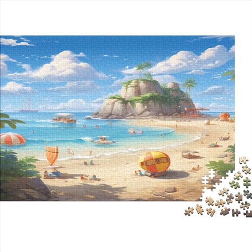 Sandy Shore Erwachsenenpuzzle Für Erwachsene 1000 Teile Sea Geschicklichkeitsspiel Für Die Ganze Familie Impossible Puzzle Holzspielzeug Home Dekoration Puzzle 1000pcs (75x50cm) von LENTLY