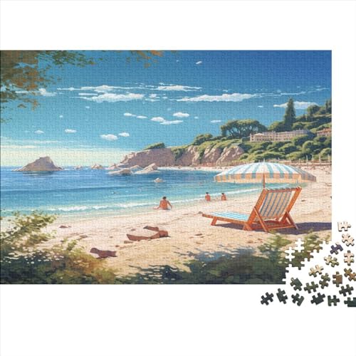 Sandy Shore Puzzle Für Erwachsene Und Kinder 1000 Teile Sea Geschicklichkeitsspiel Für Die Ganze Familie Impossible Puzzle Holzspielzeug Moderne Wohnkultur 1000pcs (75x50cm) von LENTLY