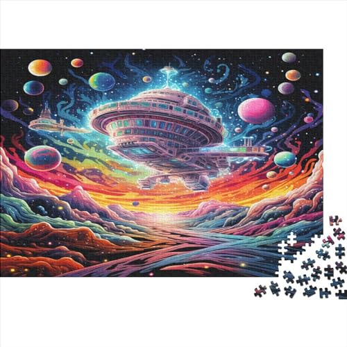 Spaceships Hölzernes Jigsaw Puzzles Für Erwachsene 1000 Teile Outer Space Herausforderndes Spiel Geschenke Heimdekoration Puzzle 1000pcs (75x50cm) von LENTLY