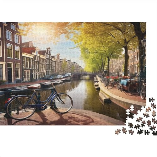 Sunset Bike Puzzle Für Erwachsene 500 Teile Streams Geschicklichkeitsspiel Für Die Ganze Familie Impossible Puzzle DIY Kit Home Dekoration Puzzle 500pcs (52x38cm) von LENTLY