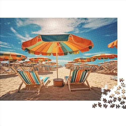 Sunshade Erwachsene Puzzle Für Erwachsene 1000 Teile Beaches Geschicklichkeitsspiel Für Die Ganze Familie Impossible Puzzle DIY Kit Moderne Wohnkultur 1000pcs (75x50cm) von LENTLY