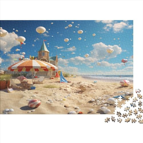Sunshade Erwachsenenpuzzle Für Erwachsene 1000 Teile Beaches Geschicklichkeitsspiel Für Die Ganze Familie Impossible Puzzle DIY Kit Moderne Wohnkultur 1000pcs (75x50cm) von LENTLY