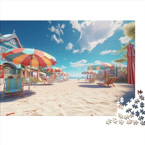 Sunshade Puzzle Für Erwachsene 1000 Teile Beaches Geschicklichkeitsspiel Für Die Ganze Familie Impossible Puzzle DIY Kit Moderne Wohnkultur 1000pcs (75x50cm) von LENTLY
