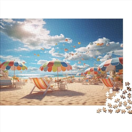 Sunshade Puzzle Für Erwachsene 1000 Teile Beaches Geschicklichkeitsspiel Für Die Ganze Familie Impossible Puzzle Einzigartiges Geschenk Home Dekoration Puzzle 1000pcs (75x50cm) von LENTLY