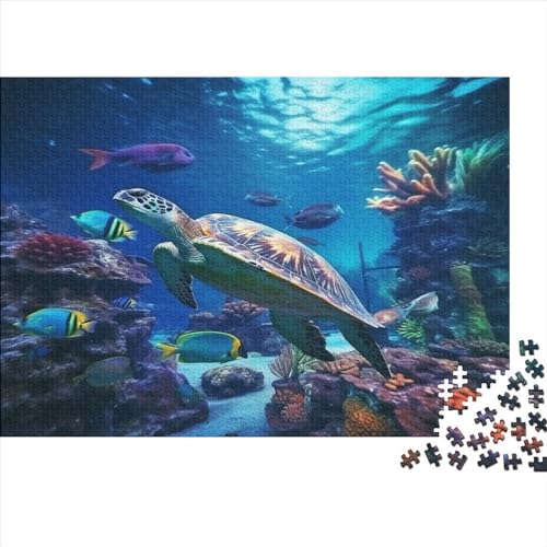 Turtles Hölzernes Jigsaw Puzzles Für Erwachsene Kinder 1000 Teile The Underwater World Lernspiel Einzigartige Heimdekoration 1000pcs (75x50cm) von LENTLY