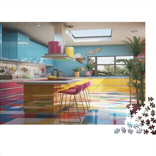 Unique Living Room Hölzernes Jigsaw Puzzles Für Erwachsene Kinder 1000 Teile Sofas Puzzle Lernspiele Geschenke Heimdekoration Puzzle 1000pcs (75x50cm) von LENTLY