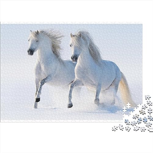 Weißes Pferd Personalisierte Foto-Puzzle: Bewahren Sie Erinnerungen Individuelle Herausfordernde Spiele Puzzle Von Ihrem Bild Holzpuzzle Puzzles Für Erwachsene 300pcs (40x28cm) von LENTLY