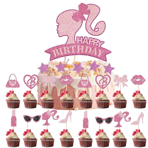 27 Stück Barbi Tortendeko Mädchen,Barbie Kuchen Deko,Barbie Torte,Barbie Geburtstag Deko Set,Rosa Mädchen Kuchendeko,Glitzer Deko Geburtstag,für Mädchen Geburtstag Party Kuchen Dekoration Supplies 27 Stück Barbi Tortendeko Mädchen,Barbie Kuchen Deko,Barbie Torte,Barbie Geburtstag Deko Set,Rosa Mädchen Kuchendeko,Glitzer Deko Geburtstag,für Mädchen Geburtstag Party Kuchen Dekoration Supplies von LEOEASIY