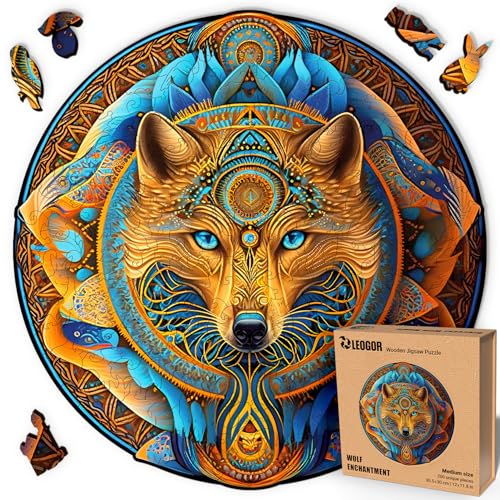 Holzpuzzle Erwachsene 200 Teile – Wolf Puzzle aus Holz, 30,5 x 30 cm – Magisches Spiel für Puzzle-Liebhaber von LEOGOR Holzpuzzle Erwachsene 200 Teile – Wolf Puzzle aus Holz, 30,5 x 30 cm – Magisches Spiel für Puzzle-Liebhaber von LEOGOR von LEOGOR