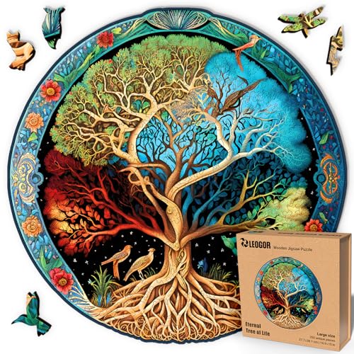 Holzpuzzle Erwachsene 350 Teile – Lebensbaum Puzzle aus Holz, 37,7 x 38,1 cm – Magisches Spiel für Puzzle-Liebhaber von LEOGOR Holzpuzzle Erwachsene 350 Teile – Lebensbaum Puzzle aus Holz, 37,7 x 38,1 cm – Magisches Spiel für Puzzle-Liebhaber von LEOGOR von LEOGOR