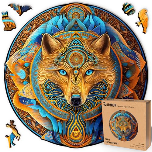 Holzpuzzle Erwachsene 500 Teile – Wolf Puzzle aus Holz, 45,7 x 45 cm – Magisches Spiel für Puzzle-Liebhaber von LEOGOR Holzpuzzle Erwachsene 500 Teile – Wolf Puzzle aus Holz, 45,7 x 45 cm – Magisches Spiel für Puzzle-Liebhaber von LEOGOR von LEOGOR