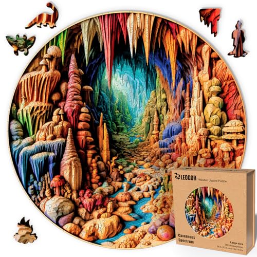 LEOGOR Cavernous Spectrum – Holzpuzzle Erwachsene mit 3D-Effekt, 350 Teile – 38,1 × 37,9 cm – 5 mm Dickes Holz, handgeformte Teile, rundes Mosaikdesign – Magisches Holz Puzzle für Puzzle-Liebhaber LEOGOR Cavernous Spectrum – Holzpuzzle Erwachsene mit 3D-Effekt, 350 Teile – 38,1 × 37,9 cm – 5 mm Dickes Holz, handgeformte Teile, rundes Mosaikdesign – Magisches Holz Puzzle für Puzzle-Liebhaber von LEOGOR