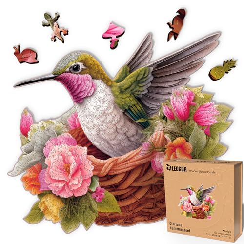 LEOGOR Glorious Hummingbird – Holzpuzzle Erwachsene Kolibri, 500 Teile – 53,7 × 45 cm – 5 mm Dickes Holz, handgeformte Teile, Tierförmiges Mosaikdesign – Magisches Holz Puzzle für Puzzle-Liebhaber LEOGOR Glorious Hummingbird – Holzpuzzle Erwachsene Kolibri, 500 Teile – 53,7 × 45 cm – 5 mm Dickes Holz, handgeformte Teile, Tierförmiges Mosaikdesign – Magisches Holz Puzzle für Puzzle-Liebhaber von LEOGOR