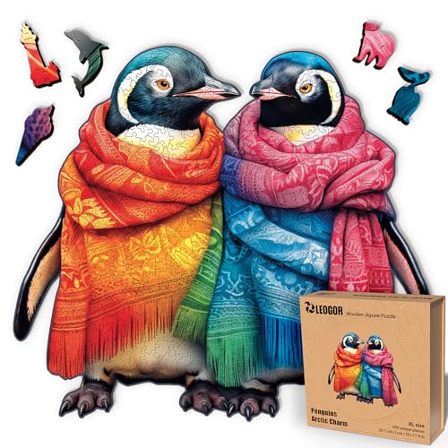LEOGOR Penguins Arctic Charm – Holzpuzzle Erwachsene Pinguine, 500 Teile – 50,7 × 45,3 cm – 5 mm dickes Holz, handgeformte Teile, Tierförmiges Mosaikdesign – Magisches Holz Puzzle für Puzzle-Liebhaber LEOGOR Penguins Arctic Charm – Holzpuzzle Erwachsene Pinguine, 500 Teile – 50,7 × 45,3 cm – 5 mm dickes Holz, handgeformte Teile, Tierförmiges Mosaikdesign – Magisches Holz Puzzle für Puzzle-Liebhaber von LEOGOR