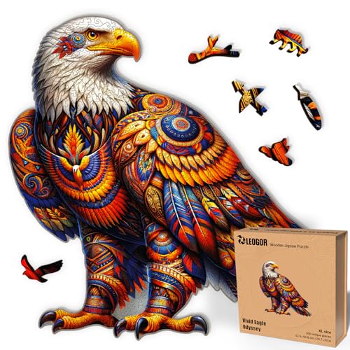 LEOGOR Vivid Eagle Odyssey – Holzpuzzle Erwachsene Adler, 500 Teile – 52,6 × 50,8 cm – 5 mm Dickes Holz, handgeformte Teile, Tierförmiges Mosaikdesign – Magisches Holz Puzzle für Puzzle-Liebhaber LEOGOR Vivid Eagle Odyssey – Holzpuzzle Erwachsene Adler, 500 Teile – 52,6 × 50,8 cm – 5 mm Dickes Holz, handgeformte Teile, Tierförmiges Mosaikdesign – Magisches Holz Puzzle für Puzzle-Liebhaber von LEOGOR