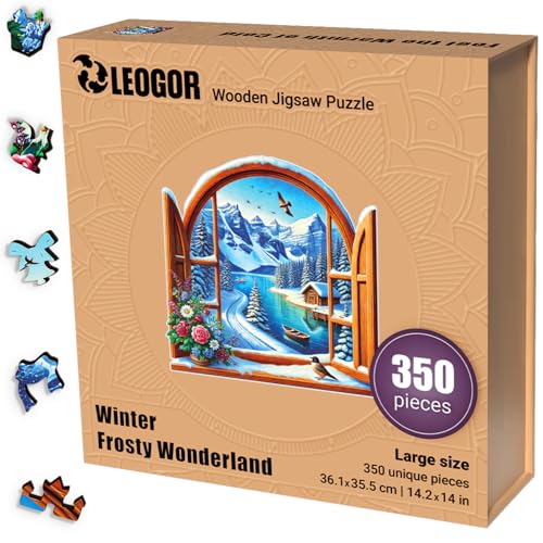 LEOGOR Winter Frosty Wonderland – Holzpuzzle Erwachsene mit Wintermotiv, 350 Teile – 36,1 × 35,5 cm – 5 mm Dickes Holz, handgeformte Teile, Mosaikdesign – Magisches Holz Puzzle für Puzzle-Liebhaber LEOGOR Winter Frosty Wonderland – Holzpuzzle Erwachsene mit Wintermotiv, 350 Teile – 36,1 × 35,5 cm – 5 mm Dickes Holz, handgeformte Teile, Mosaikdesign – Magisches Holz Puzzle für Puzzle-Liebhaber von LEOGOR