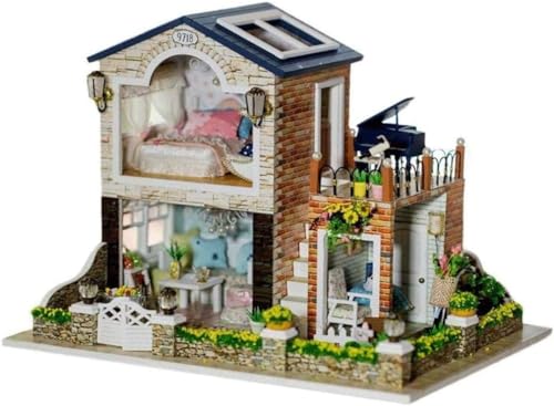 LEONYS Modellspielzeug – Miniatur-Puppenhaus-Set, Gartenhaus mit Möbelsets, Beste Geburtstagsgeschenke for Erwachsene von LEONYS
