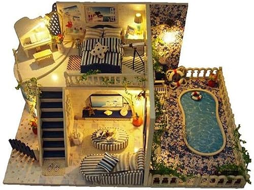 LEONYS Romantisches und niedliches Puppenhaus-Miniatur-DIY-Haus-Set, kreativer Raum, perfektes DIY-Geschenk for Freunde, Liebhaber und Familien, Zeitwohnung von LEONYS