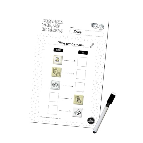LES BELLES COMBINES LBC-PLANNER-5STEPS-FR Mon Petit Tableau de Routine et Tâches magnetisch-5 Etapes magnettafeln, bunt von LES BELLES COMBINES