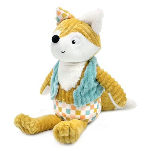 LES DÉGLINGOS - Original Cyranos der Fuchs Plüschtier – superweicher Cordstoff – 27 cm – Senfgelb – geeignet ab der Geburt von LES DÉGLINGOS