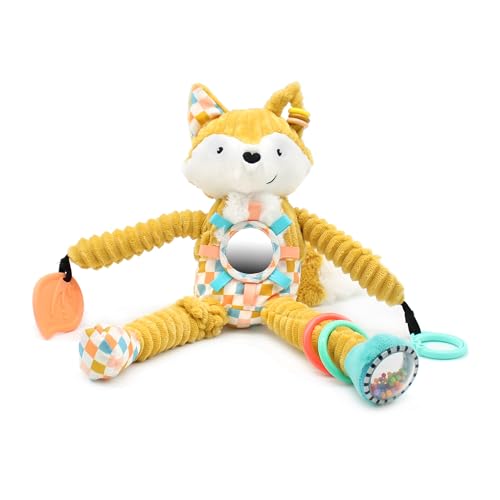 LES DÉGLINGOS - Plüschtier Nomade Cyranos Der Fuchs – Senfgelb – Spielzeug für Babys – Geschenkidee – ab Geburt – 36 cm von LES DÉGLINGOS