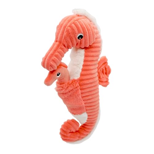 LES DÉGLINGOS Ptipotos by PAPADOU The Hippo Mama/Bebe Plüschtier, ultraweich, Geschenk zur Geburt, Geburtstag, Weihnachten, 36 cm, Koralle von LES DÉGLINGOS