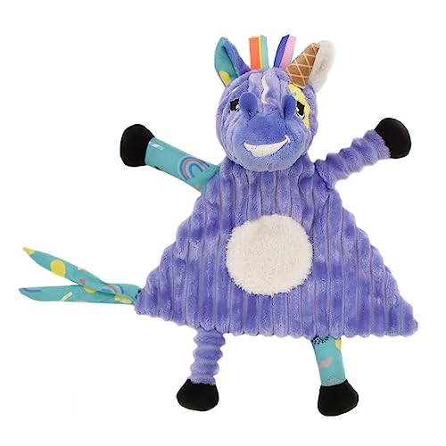 LES DÉGLINGOS - Kuscheltier Baby Kiprokos Das Zebra – superweicher Cordstoff – Geschenkidee – ab Geburt – 28 cm – Violett von LES DÉGLINGOS