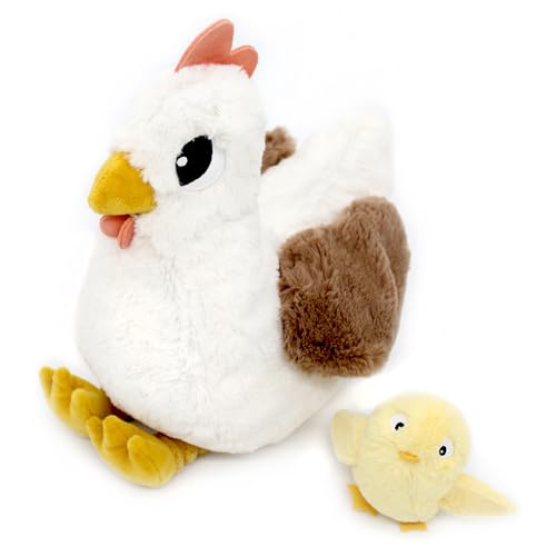 Les Déglingos Les Ptipotos by Plüschtier für Maman Bebe – sehr weich – Geschenk zur Geburt – Pioupiou Huhn Mama Baby weiß – 32 cm Les Déglingos Les Ptipotos by Plüschtier für Maman Bebe – sehr weich – Geschenk zur Geburt – Pioupiou Huhn Mama Baby weiß – 32 cm von LES DÉGLINGOS