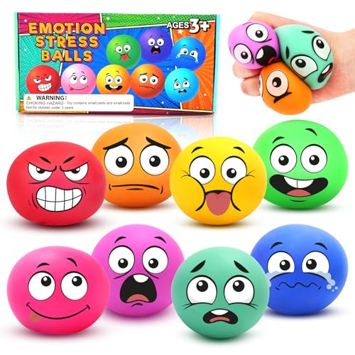 LESONG 8 Stück Stress Balls, Anti Stressball Squishy Ball Farbwechsel mit lustiger Gesicht, Stressball Quetschball Spielzeug für Kinder Erwachsene Geburtstag Geschenke ADHD Autismus LESONG 8 Stück Stress Balls, Anti Stressball Squishy Ball Farbwechsel mit lustiger Gesicht, Stressball Quetschball Spielzeug für Kinder Erwachsene Geburtstag Geschenke ADHD Autismus von LESONG