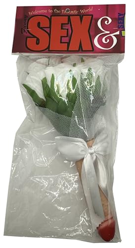 LET'S GO BY G.O. SRL LSG - NET TOYS Blumenstrauß Junggesellinnenabschied | Brautstrauß mit Gesellschaft | Blumen Junggesellenabschied | Zubehör (Weiße Rosen) von LET'S GO BY G.O. SRL LSG