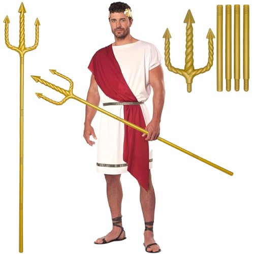 LETSHOLD Dreizack Poseidon 152CM, Dreizack Plastik, Neptun Kostüm für Erwachsene Kinder Halloween Karneval Mottoparty Cosplay (A) von LETSHOLD