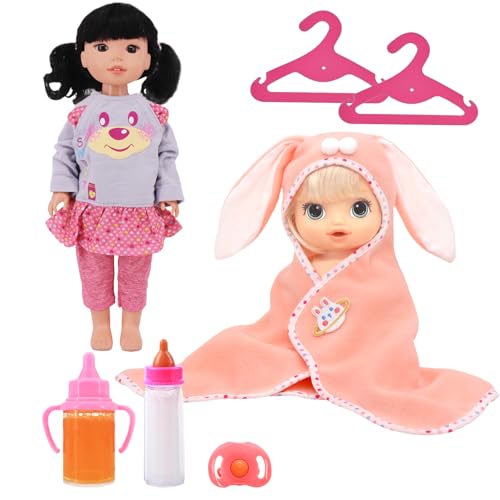 LETTERASHQP 7 Stück Puppenzubehör Puppenkleidung Kleidung Outfits für Baby Puppen Puppenkleidung für 12-14 Zoll Große Puppen Baby Puppe Kleidung Puppenkleidungoutfits Zubehör für Kinder von LETTERASHQP