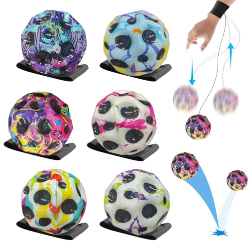 LETTERASHQP Ball Mit Schnur Kinder 6 Stück Springball mit Schnur Bouncing Ball Toy Handgelenk Returnball Moon Space Ball Hohe Springender Gummiball Wrist Ball für Kinder Innen und Außen LETTERASHQP Ball Mit Schnur Kinder 6 Stück Springball mit Schnur Bouncing Ball Toy Handgelenk Returnball Moon Space Ball Hohe Springender Gummiball Wrist Ball für Kinder Innen und Außen von LETTERASHQP