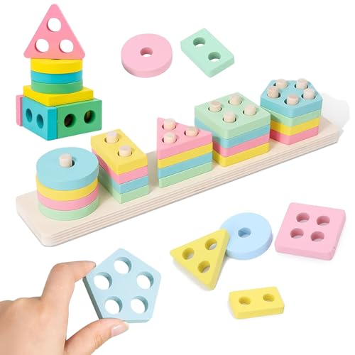 LETTERASHQP Stapelturm Baby Stapelturm Holz Stapelspiel Sortierspiel Steckspiel Holz Shape Sorter Stapelspielzeug Stapelturm Motorikspielzeug Stapelwürfel Geschenk für Mädchen Junge ab 1 2 3 Jahr LETTERASHQP Stapelturm Baby Stapelturm Holz Stapelspiel Sortierspiel Steckspiel Holz Shape Sorter Stapelspielzeug Stapelturm Motorikspielzeug Stapelwürfel Geschenk für Mädchen Junge ab 1 2 3 Jahr von LETTERASHQP