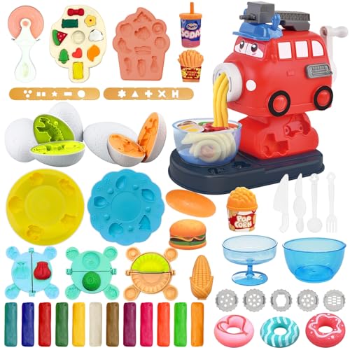 LETTERASHQP Knete Set Knetwerkzeug für Kinder ab 3 4 5 Jahre Knete Set Knete Dough Set für Kinder Nudelmaschine Kinderknete Plastilin Werkzeuge DIY Knetwerkzeug Knete Zubehör für Junge Mädchen von LETTERASHQP