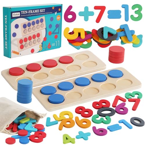 LETTERASHQP Montessori Spielzeug ab 3 4 5 6 Jahre Holz Kinder Holzspielzeug Motorikspielzeug Kinder Motorikbrett Lernspielzeug für Jungen Mädchen Geschenke Eisstiele au Sholz (A) von LETTERASHQP