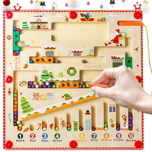 LETTERASHQP Magnetspiel Labyrinth ab 2 3 4 5 6 Jahre Montessori Spielzeug Magnetisch Kinder Motorikspielzeug Holzspielzeug ab 2 Jahre MagnetSpiel Tischspiele ab 2 Jahre Lernspiele Motorikspielzeug von LETTERASHQP