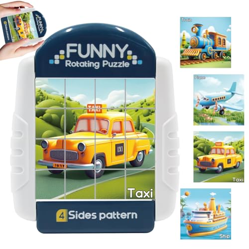 LETTERASHQP Rotierendes Puzzle ab 1 2 3 Puzzle für Kinder 4-in-1 Puzzle Reisespiele Kinder ab 3 Rotierendes 3D Puzzle Motorikspielzeug Geduldspiele für Kinder Lernspielzeug Puzzle für Jungen Mädchen von LETTERASHQP