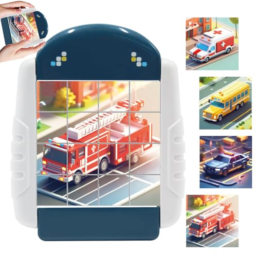 LETTERASHQP Drehbares 4-in-1 Puzzle 16 Teile Spielzeug - Rotierendes 3D Kinderpuzzle - Reisespiele Geschenk für 2-4 Jahre Jungen Mädchen von LETTERASHQP